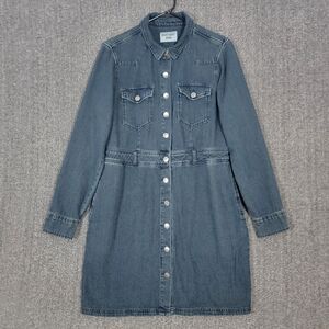 Velvet Heart Denim Shirt Dress Womens Small Blue Jean Button Up With Pockets